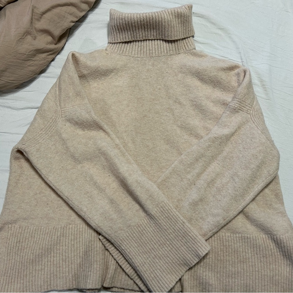 J Crew Beige Turtleneck Sweater